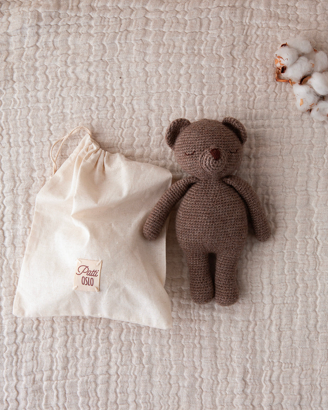 Patti Oslo Norge Bjørn Kosebamse | Ull Organic Soft Toys