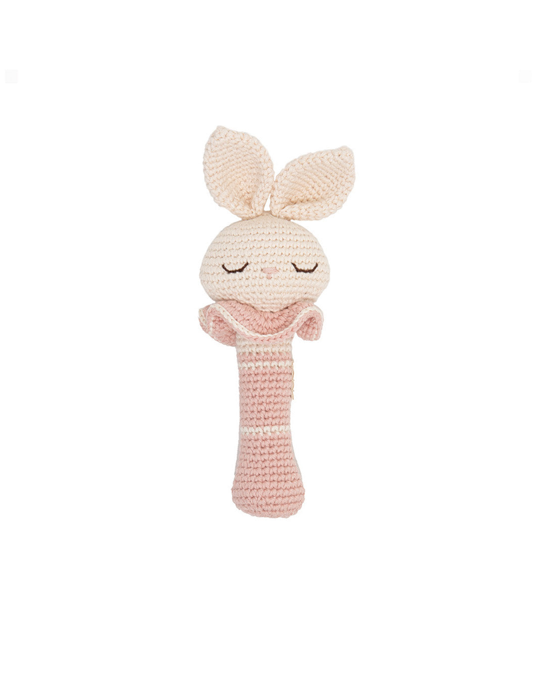 Patti Oslo Norge Bunny Rattle | rosa with bell Teething Rings & Rattles & Baby Gym Toys