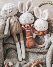 Patti Oslo Norge Bunny Rattle | terracotta with bell Teething Rings & Rattles & Baby Gym Toys