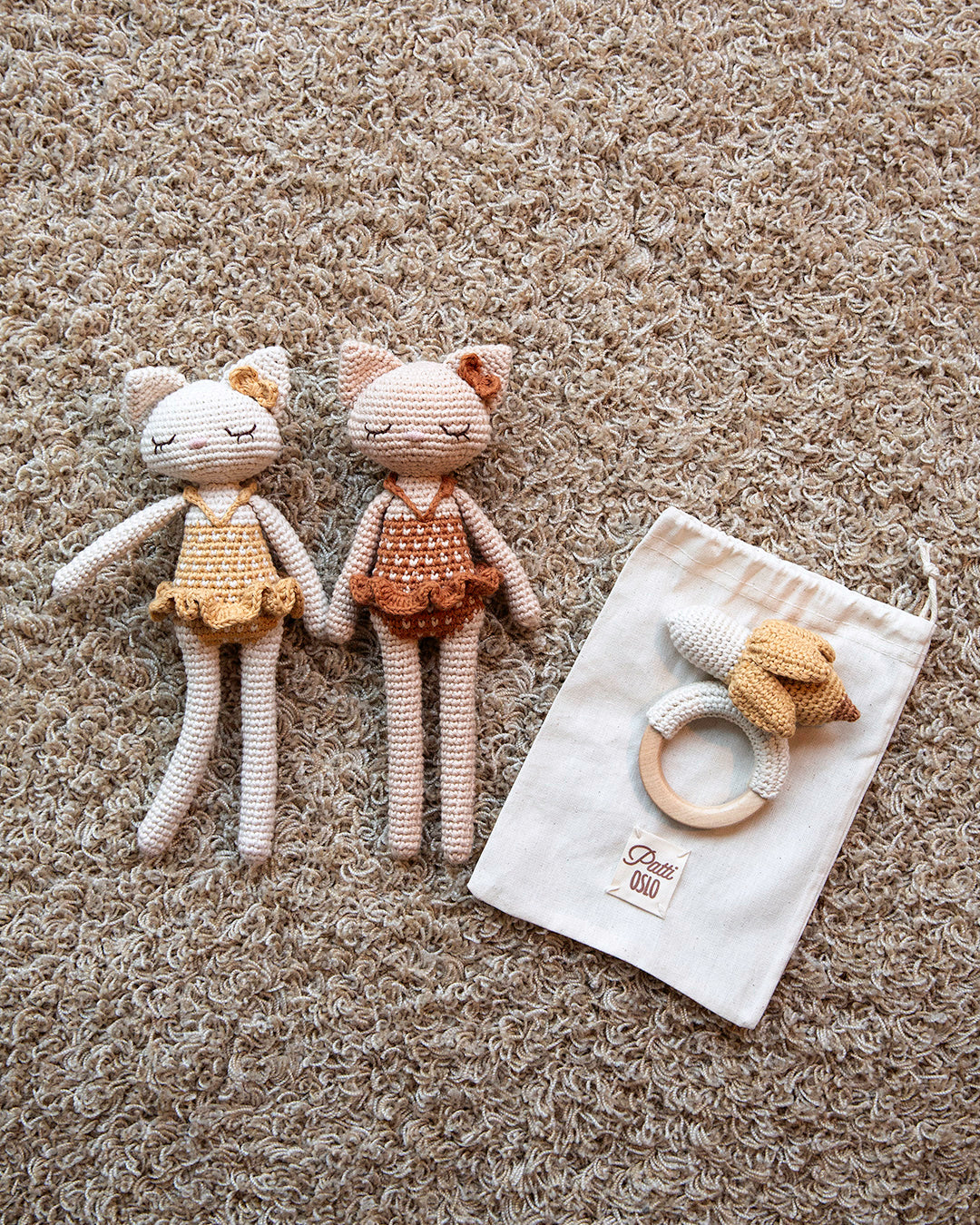 Patti Oslo Norge Camille Huskatten – Håndlagde Kosebamse - Økologisk Bomull Organic Soft Toys