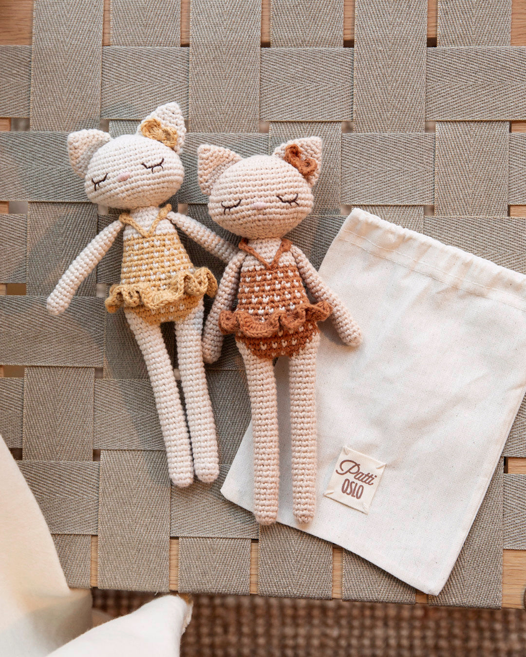 Patti Oslo Norge Camille Huskatten – Håndlagde Kosebamse - Økologisk Bomull Organic Soft Toys