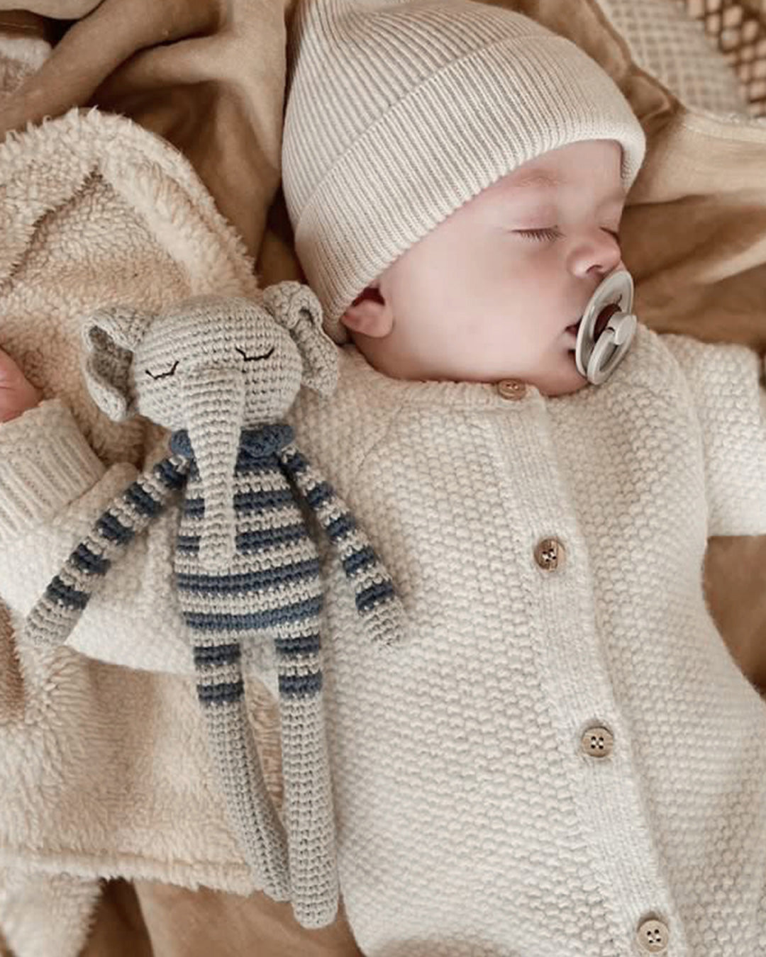Patti Oslo Norge Ellie Elephant | striped raf Organic Soft Toys