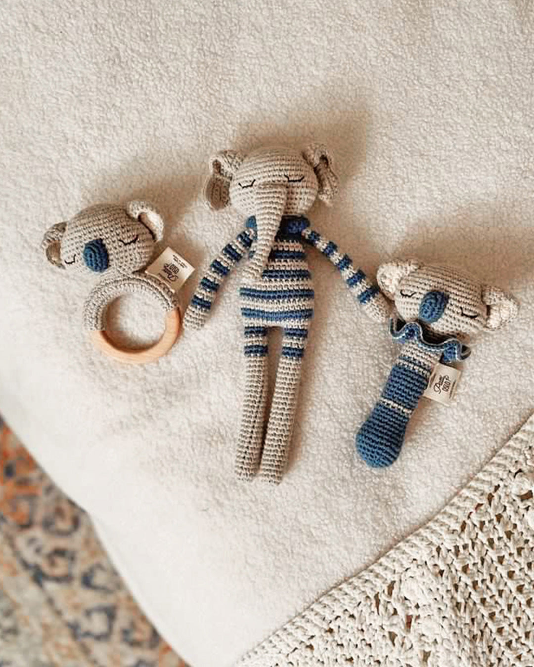 Patti Oslo Norge Ellie Elephant | striped raf Organic Soft Toys