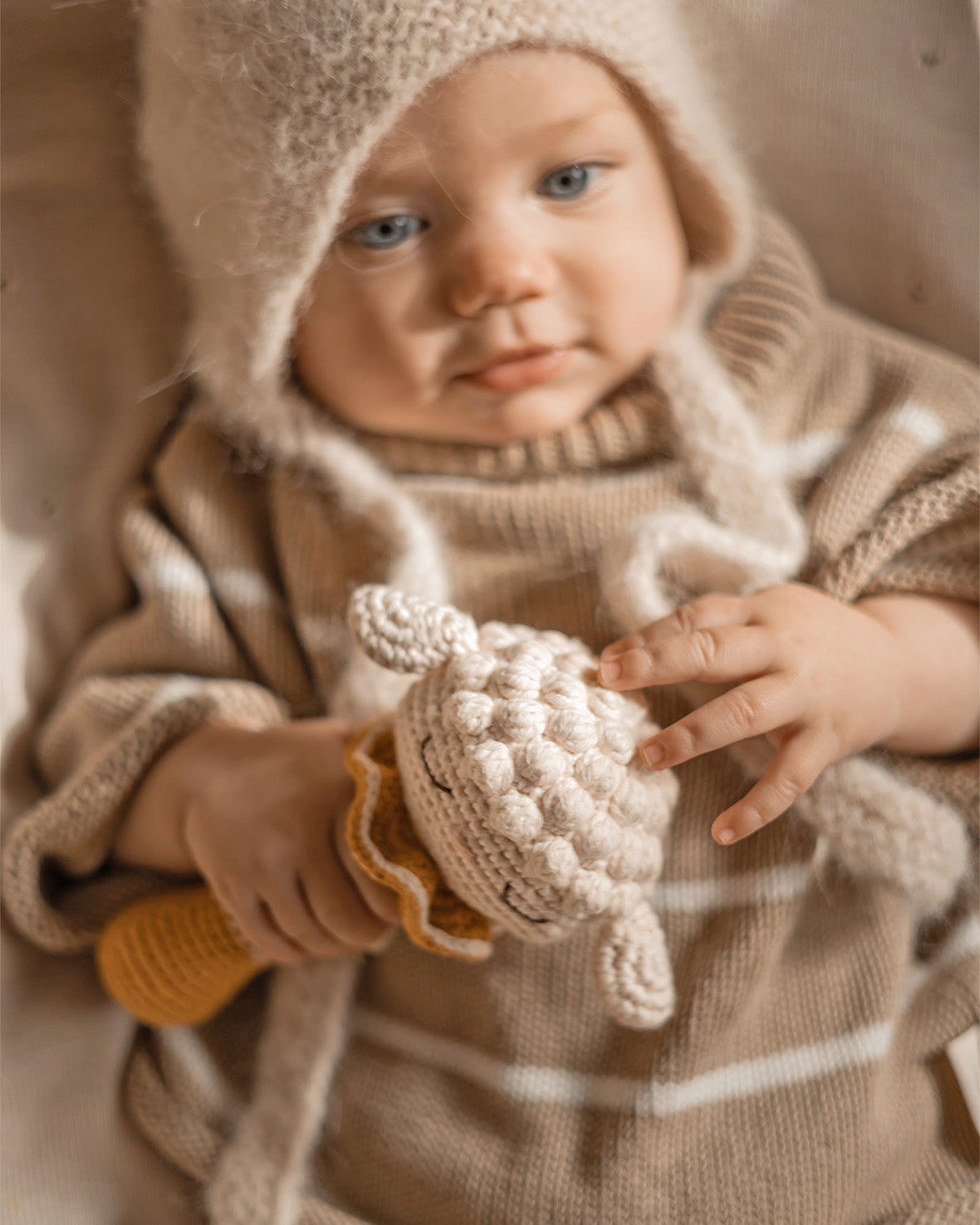 Patti Oslo Norge Lamb Rattle | ochre Teething Rings & Rattles & Baby Gym Toys