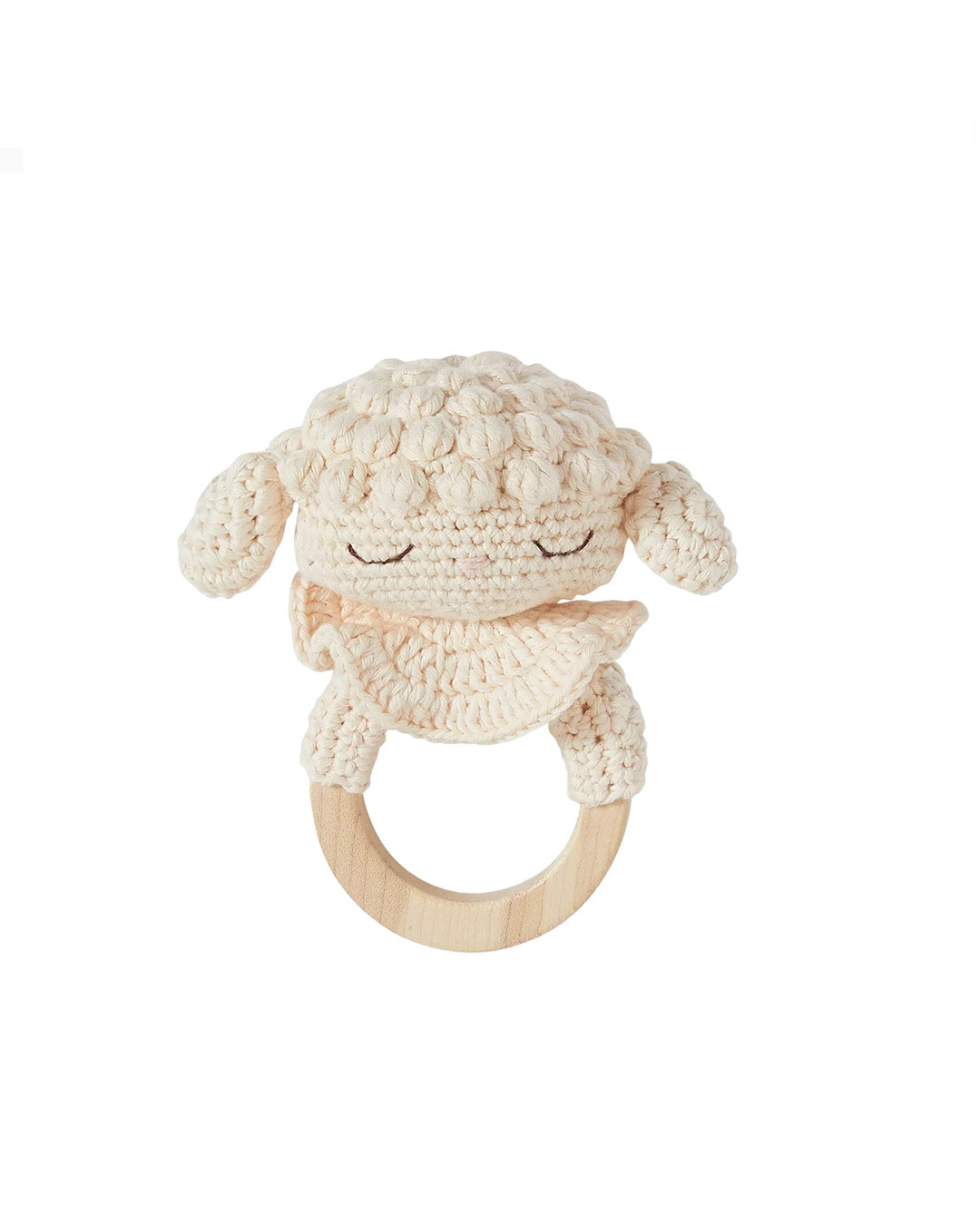 Patti Oslo Norge Lamb the Teething Ring | ecru with bell Teething Rings & Rattles & Baby Gym Toys