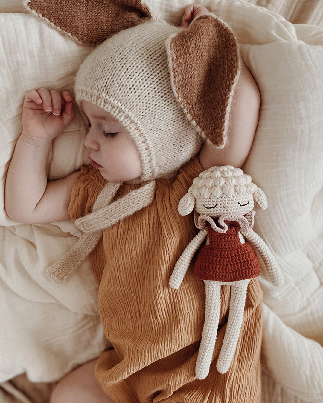 Patti Oslo Norge Luna Lamb | rose striped collar Organic Soft Toys