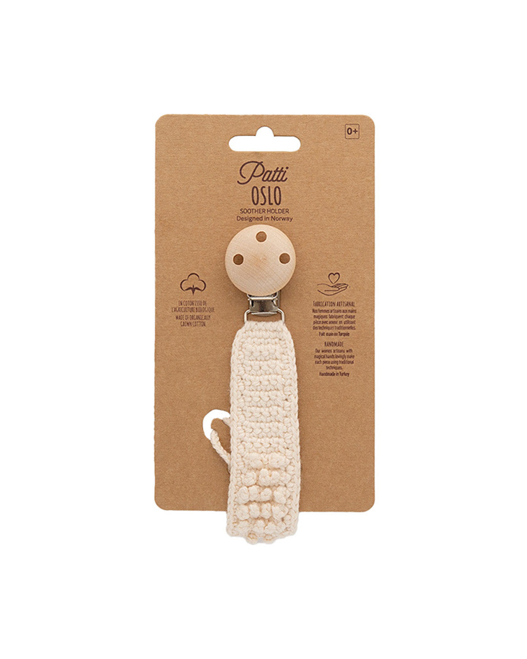 Patti Oslo Norge Pacifier Clip Organic Cotton | cream Pacifier Clips