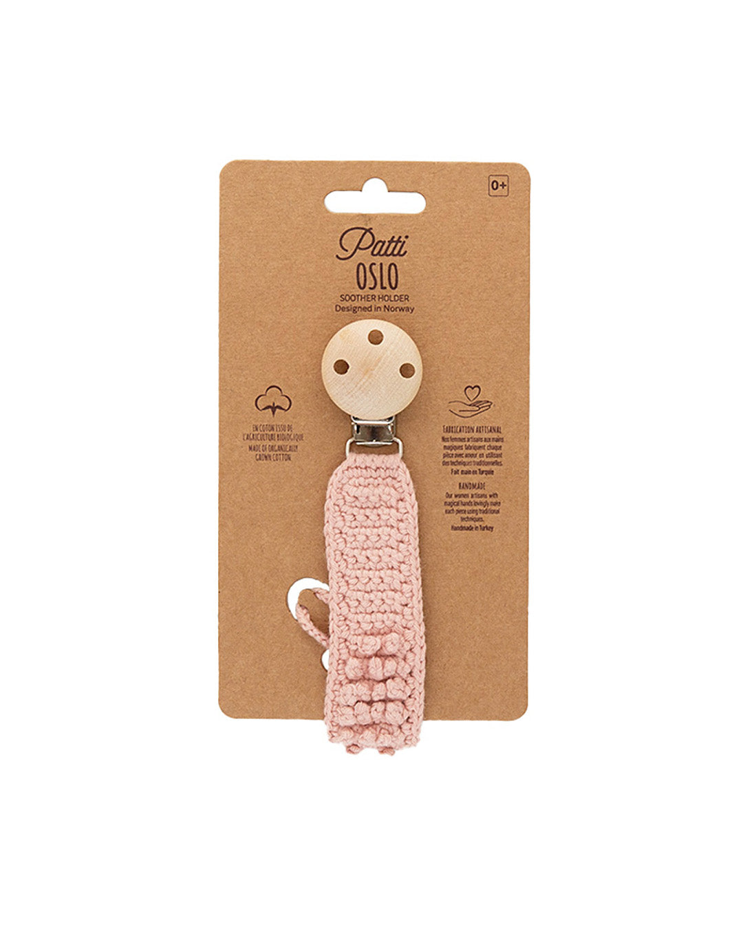 Patti Oslo Norge Pacifier Clip Organic Cotton | rosa Pacifier Clips
