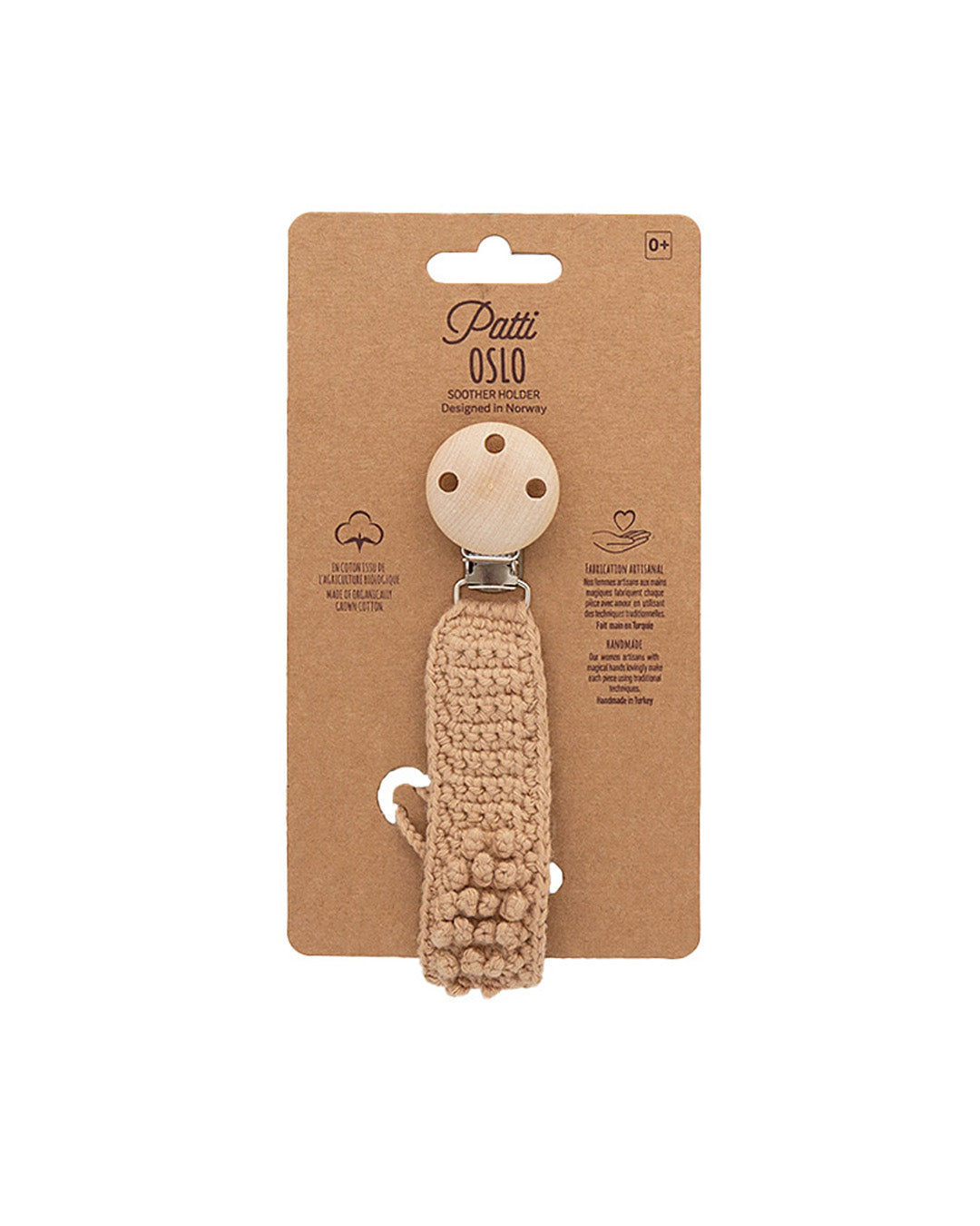 Patti Oslo Norge Pacifier Clip Organic Cotton | sand Pacifier Clips