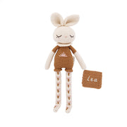 Patti Oslo Norge Personalised Bonnie Bunny | rosa flower tights Organic Soft Toys Caramel napkin, cream font