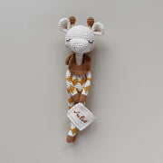Patti Oslo Norge Personalised Goldie Giraffe | ochre overall Organic Soft Toys