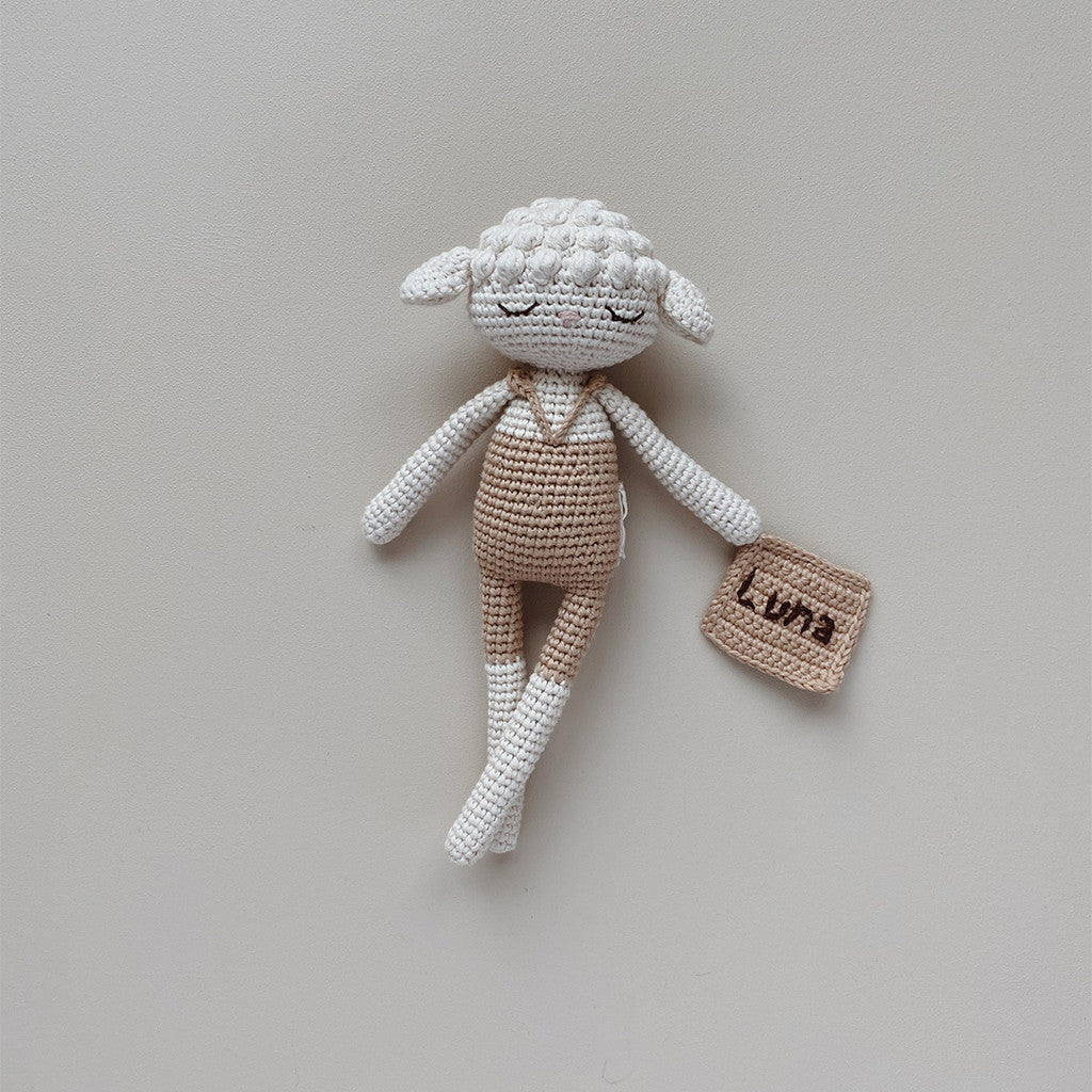 Patti Oslo Norge Personalised Lamb I swimsuit beige Organic Soft Toys
