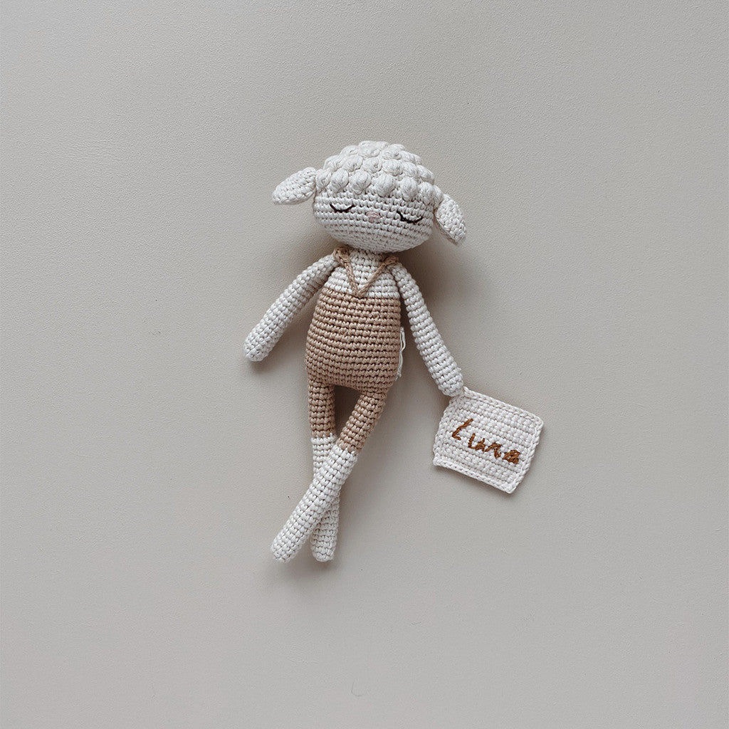 Patti Oslo Norge Personalised Lamb I swimsuit beige Organic Soft Toys