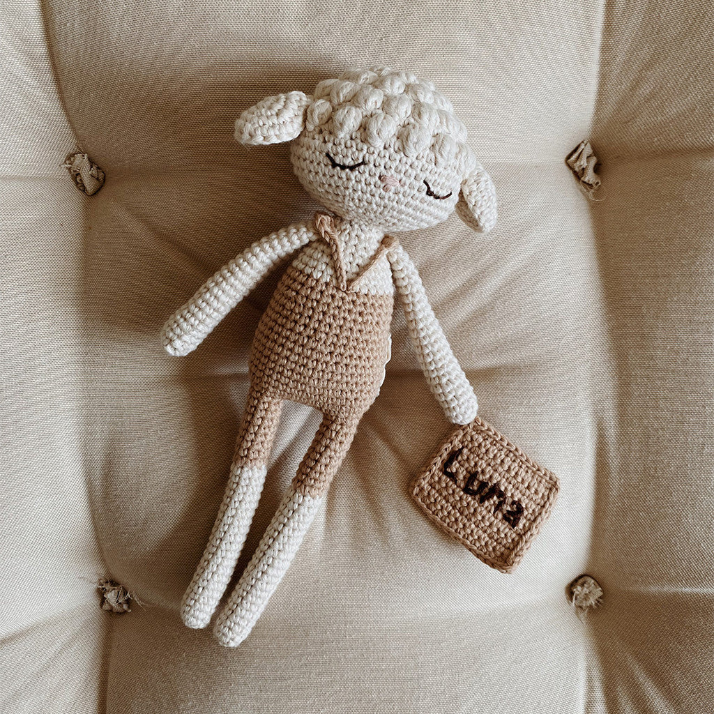 Patti Oslo Norge Personalised Lamb I swimsuit beige Organic Soft Toys