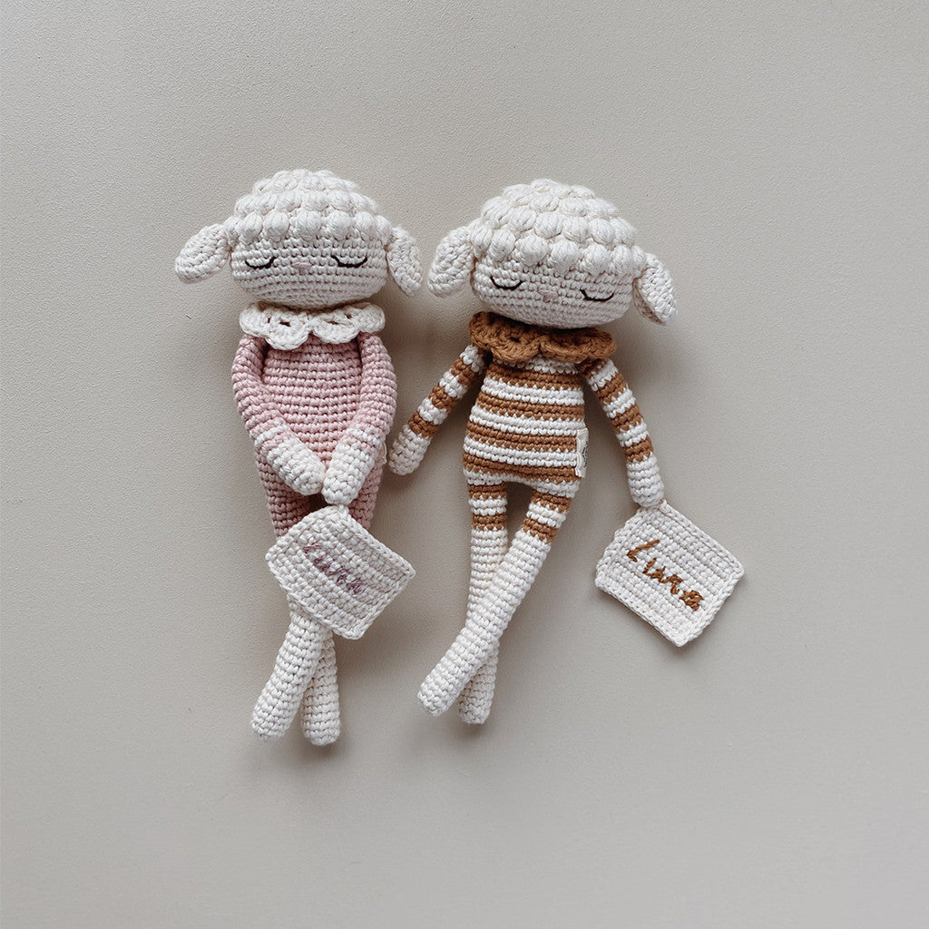 Patti Oslo Norge Personalised Lea Lamb I caramel Organic Soft Toys
