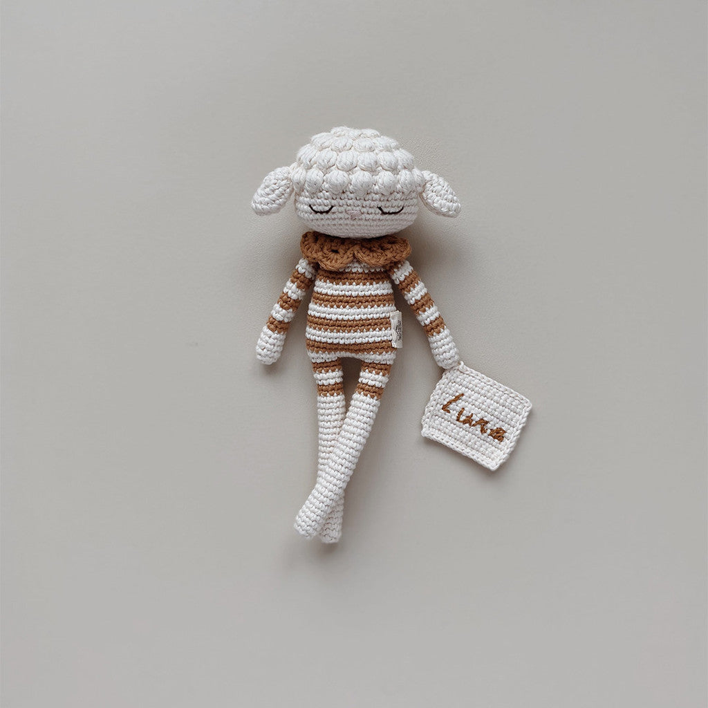 Patti Oslo Norge Personalised Lea Lamb I caramel Organic Soft Toys