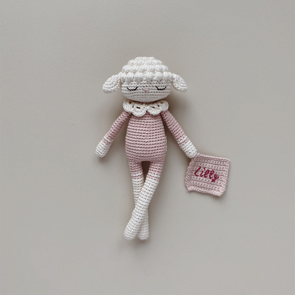 Patti Oslo Norge Personalised Lilli Lamb I rosa Organic Soft Toys