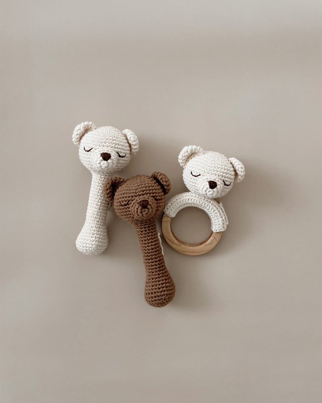 Patti Oslo Norge Polar Bear Teething Ring | cream Teething Rings & Rattles & Baby Gym Toys