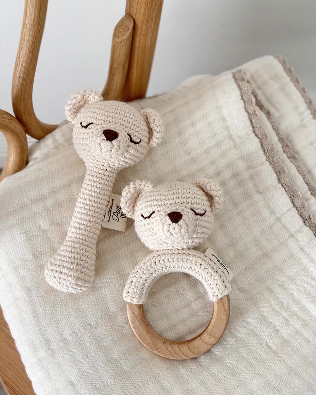 Patti Oslo Norge Isbjørn Bitering | cream Teething Rings & Rattles & Baby Gym Toys