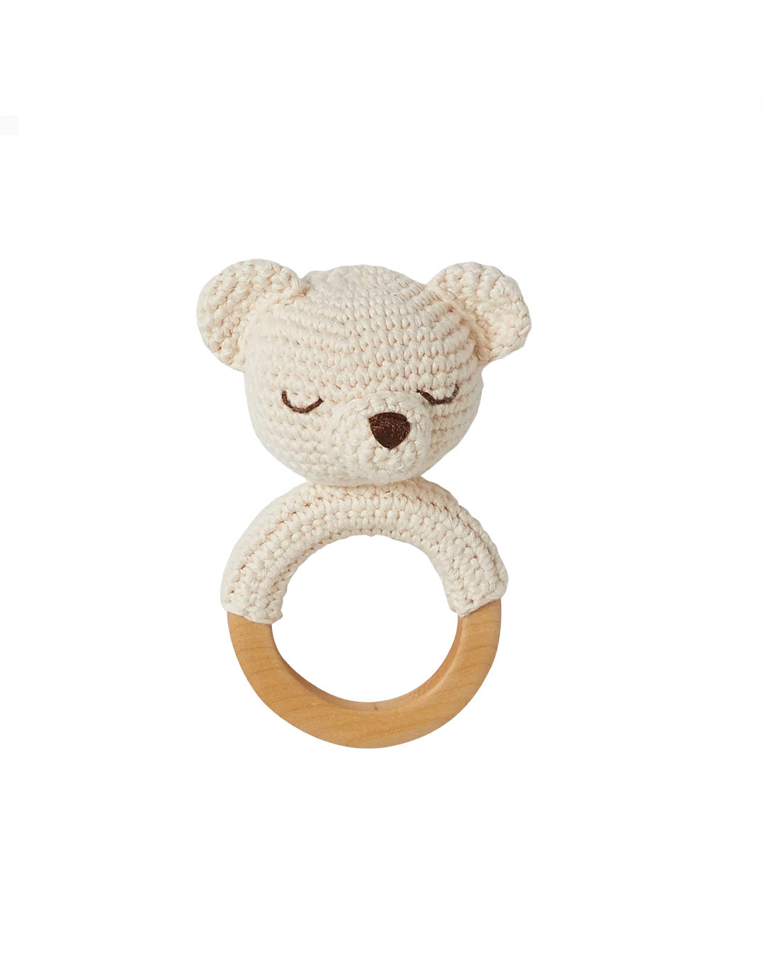 Patti Oslo Norge Polar Bear Teething Ring | cream Teething Rings & Rattles & Baby Gym Toys