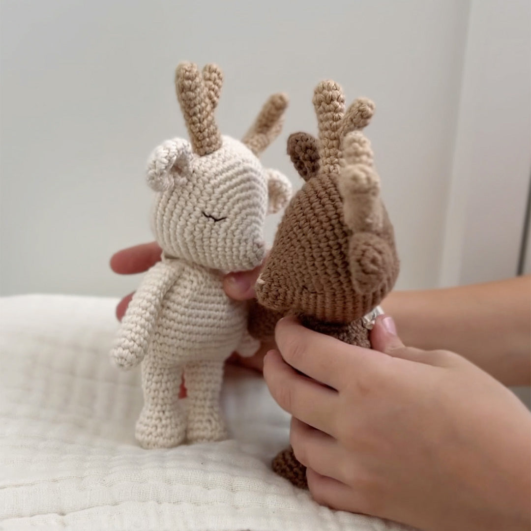 Patti Oslo Norge Reinsdyr Mini Kolleksjon I cream Organic Soft Toys