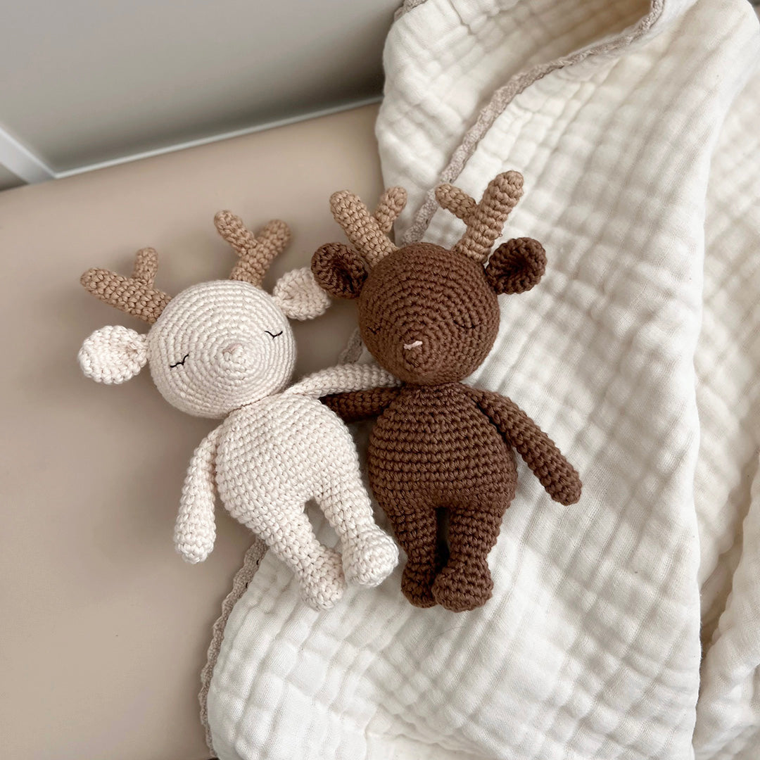 Patti Oslo Norge Reinsdyr Mini Kolleksjon I cream Organic Soft Toys
