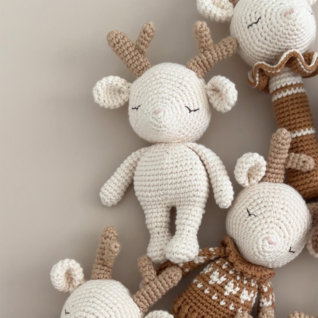 Patti Oslo Norge Reinsdyr Mini Kolleksjon I cream Organic Soft Toys
