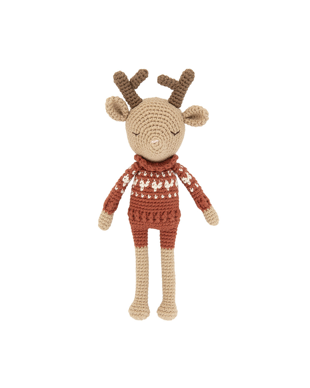 Patti Oslo Norge Robin Reindeer I hearts sweater sienna Organic Soft Toys