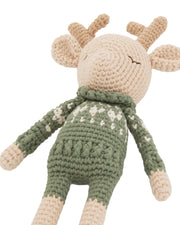 Patti Oslo Norge Robin Reinsdyr I Kosebamse I pine green Organic Soft Toys