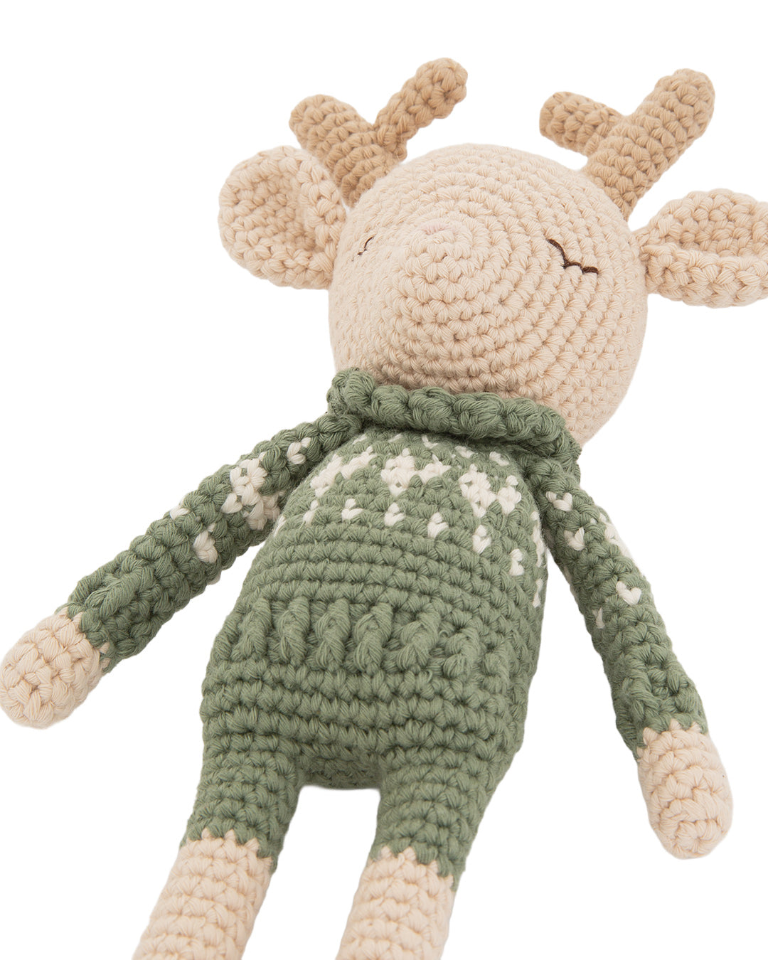 Patti Oslo Norge Robin Reinsdyr I Kosebamse I pine green Organic Soft Toys