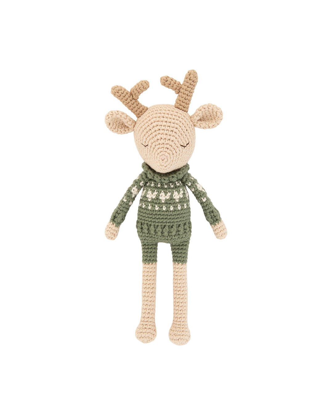 Patti Oslo Norge Robin Reinsdyr I Kosebamse I pine green Organic Soft Toys