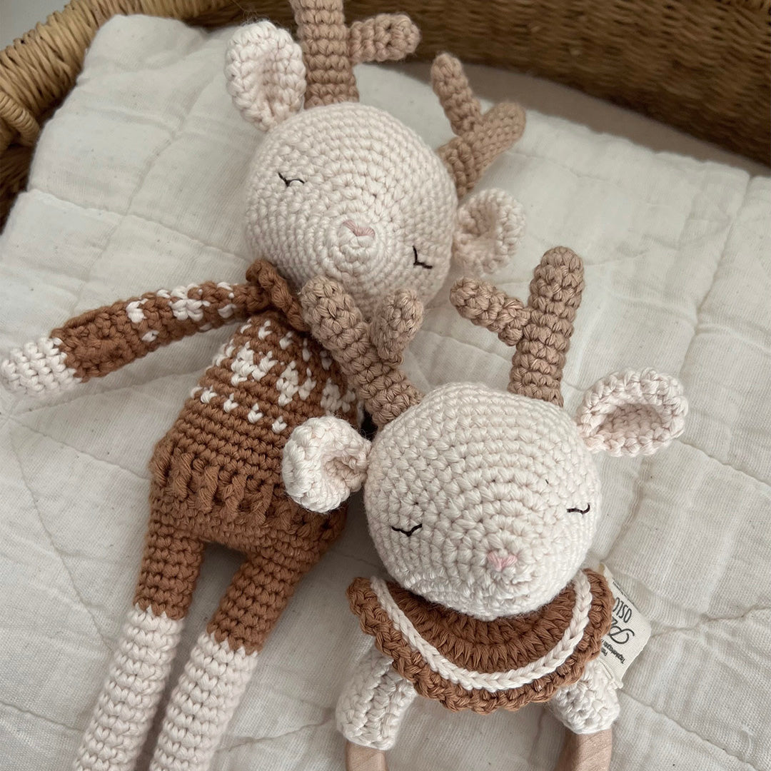 Patti Oslo Norge Robin Reinsdyr Bitering | caramel Teething Rings & Rattles & Baby Gym Toys