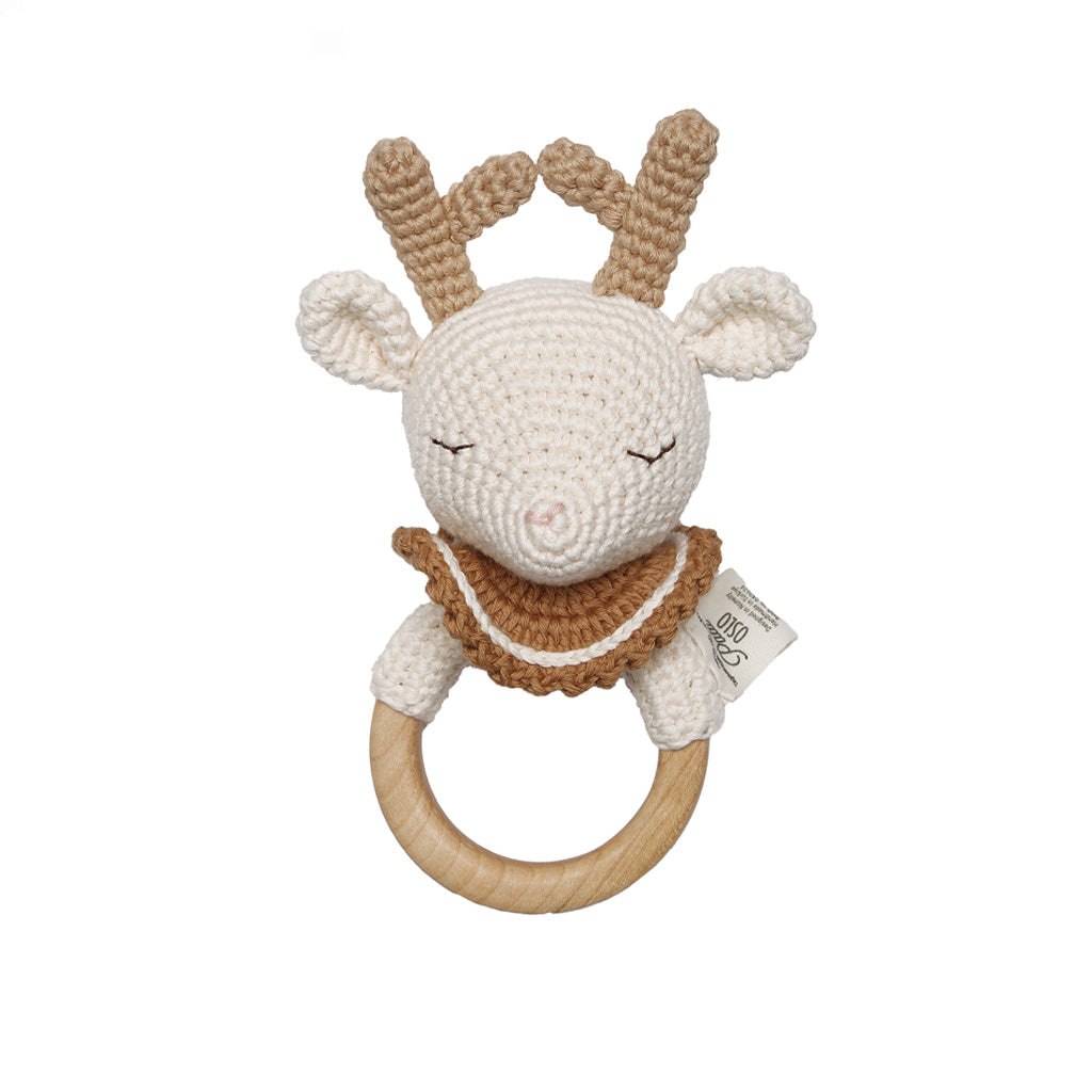 Patti Oslo Norge Robin Reinsdyr Bitering | caramel Teething Rings & Rattles & Baby Gym Toys