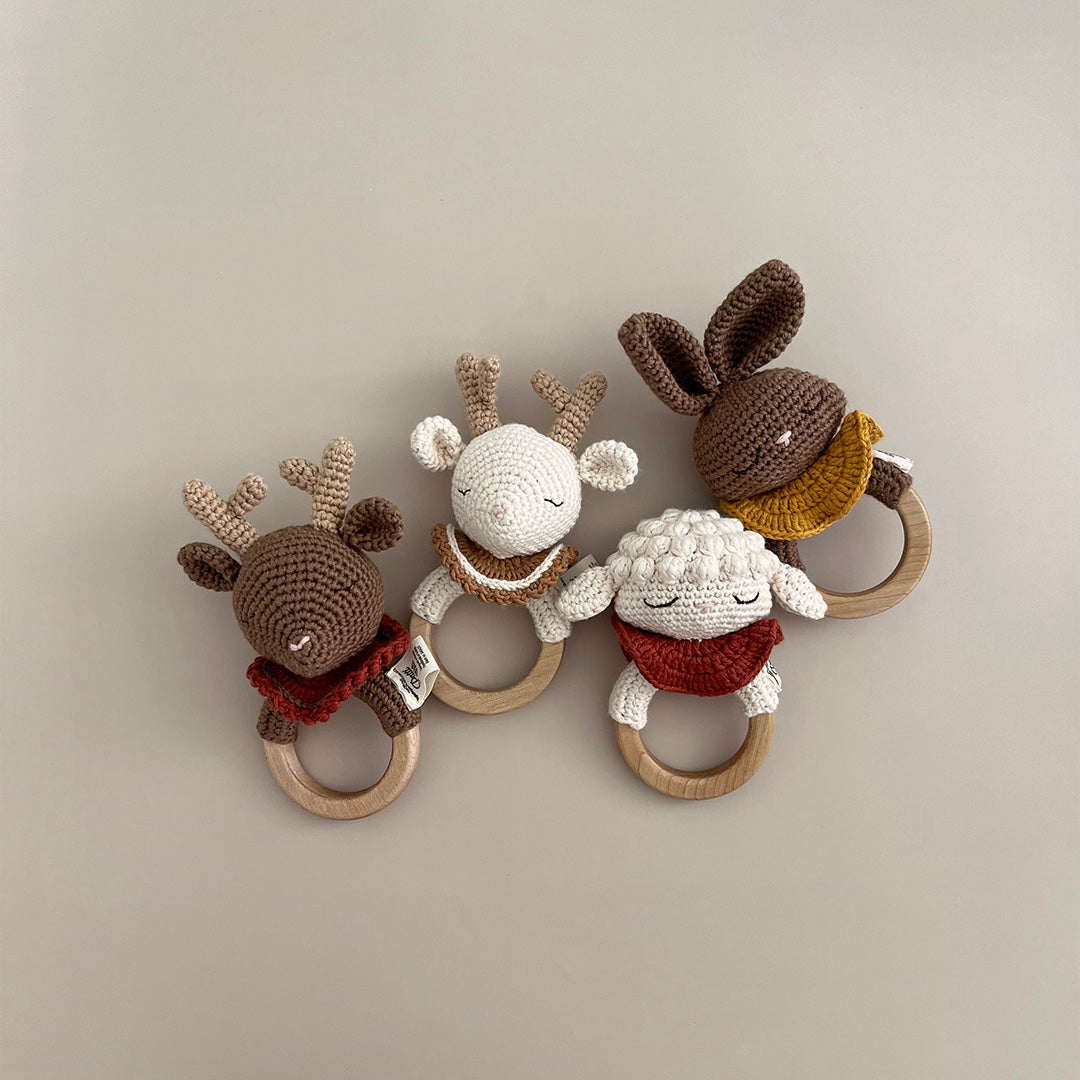 Patti Oslo Norge Robin Reinsdyr Bitering | cherry red Teething Rings & Rattles & Baby Gym Toys