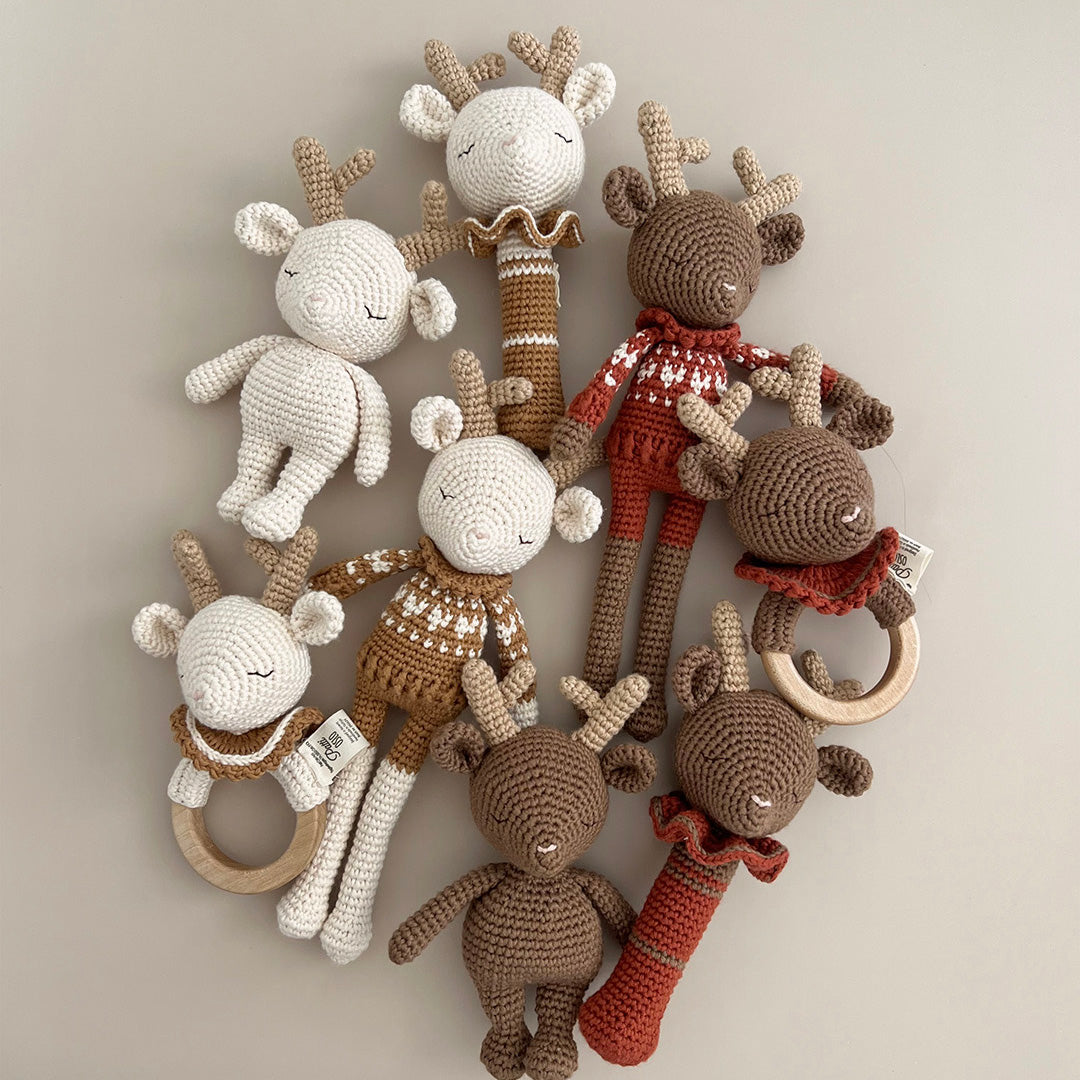 Patti Oslo Norge Robin Reinsdyr Rangle | caramel Teething Rings & Rattles & Baby Gym Toys